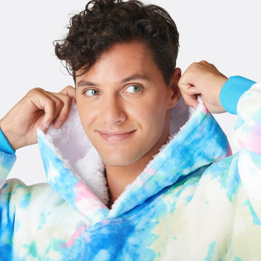 Tie-Dye Cyan HappyHoodie