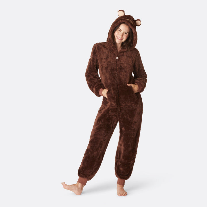 Women's Brown Teddy Bear Onesie