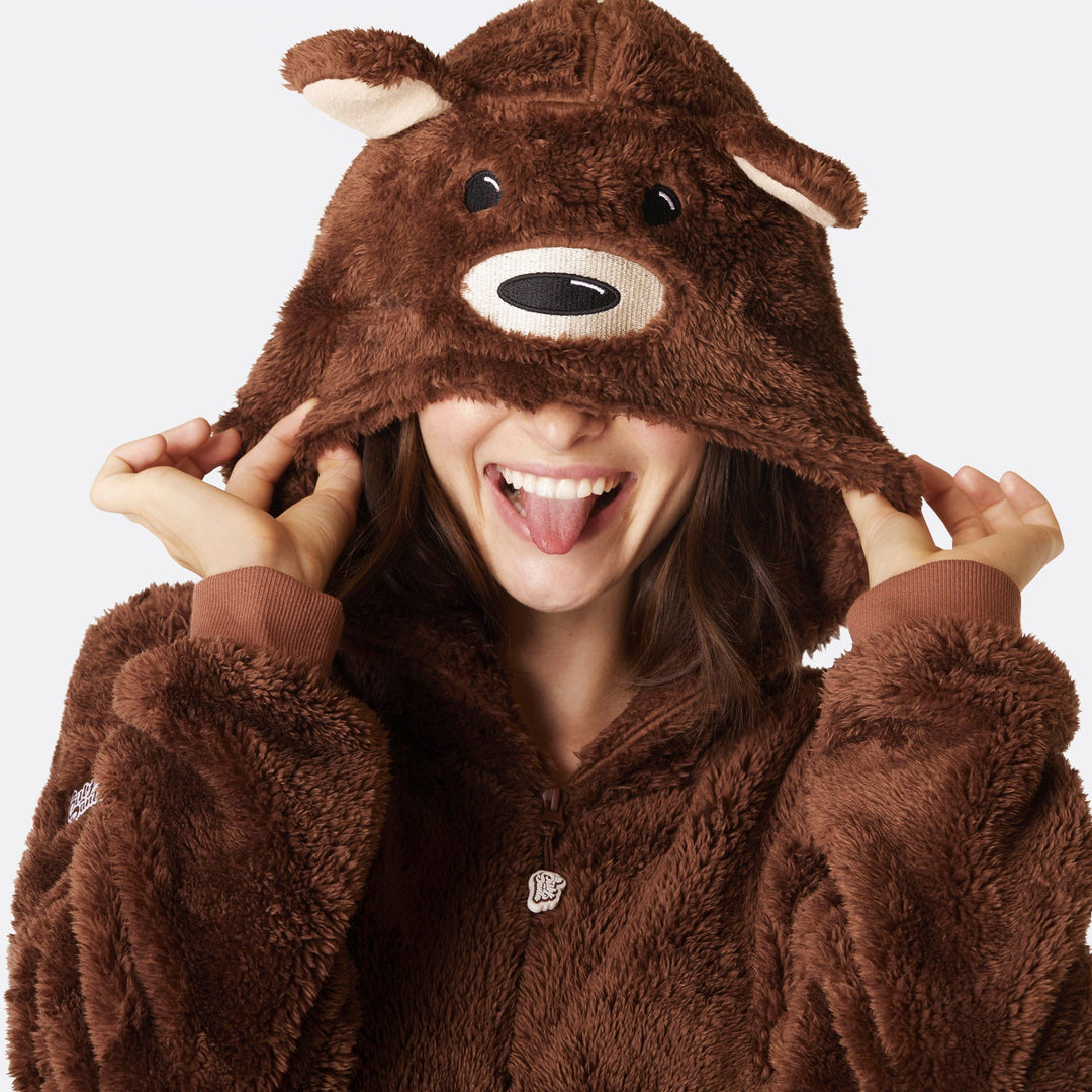 Women's Brown Teddy Bear Onesie1