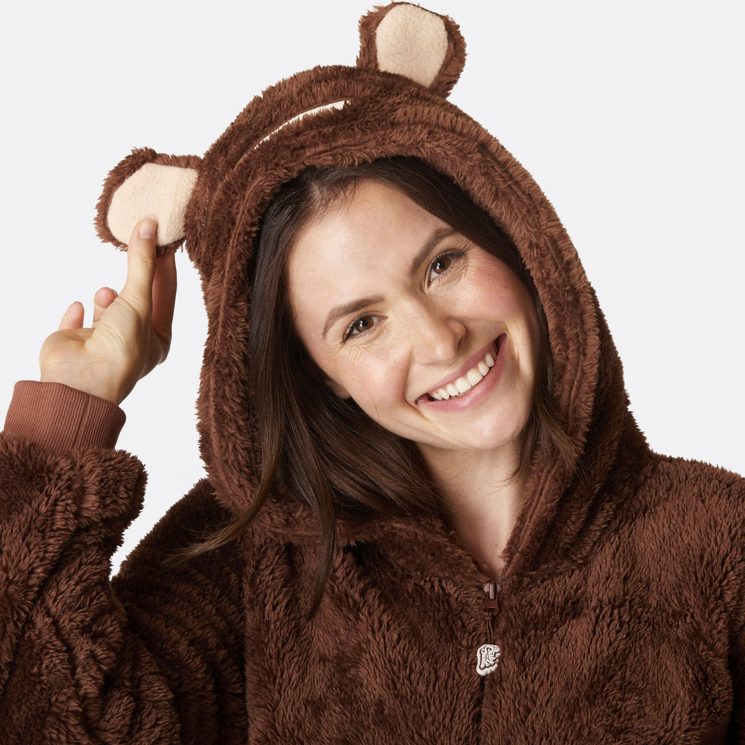 Women's Brown Teddy Bear Onesie