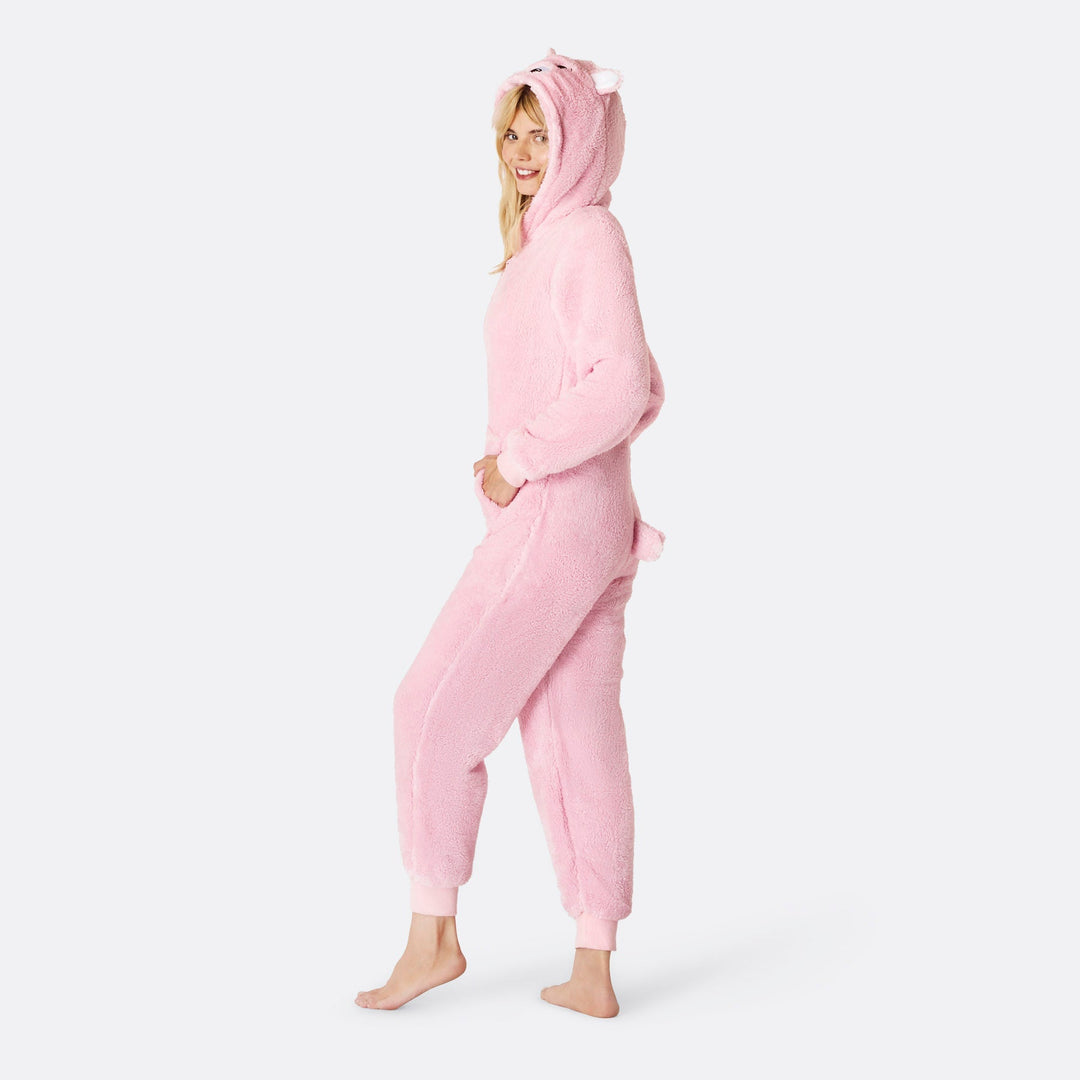 Women's Pink Teddy Bear Onesie