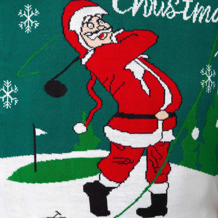 Women's Father Christmas Golfer Christmas Jumper