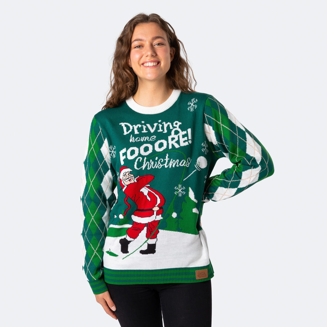 Women's Santa Golfer Christmas Jumper