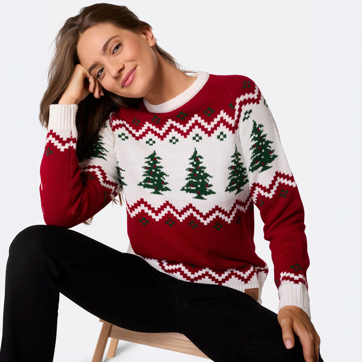 Women's Retro Christmas Tree Jumper