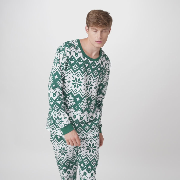 Men's Green Christmas Knit Christmas Pyjamas