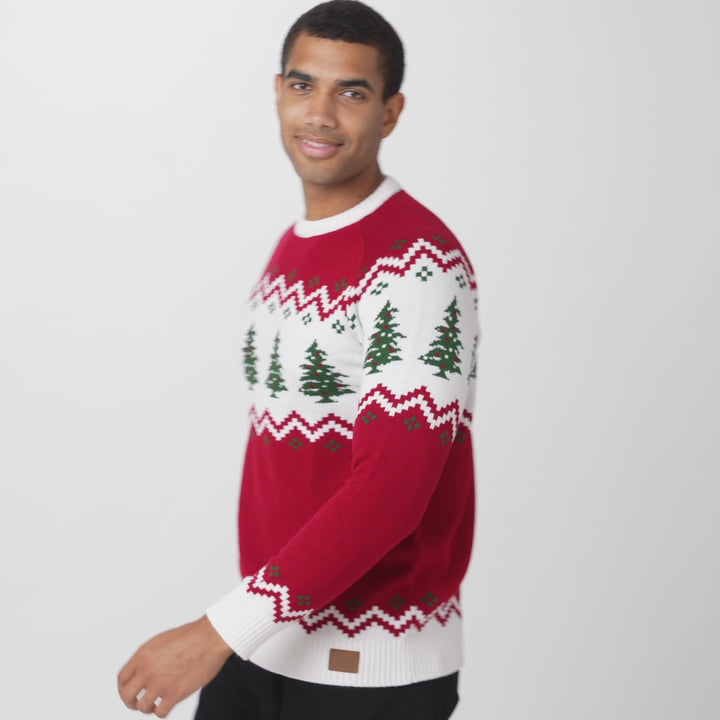 Men's Retro Christmas Tree Jumper