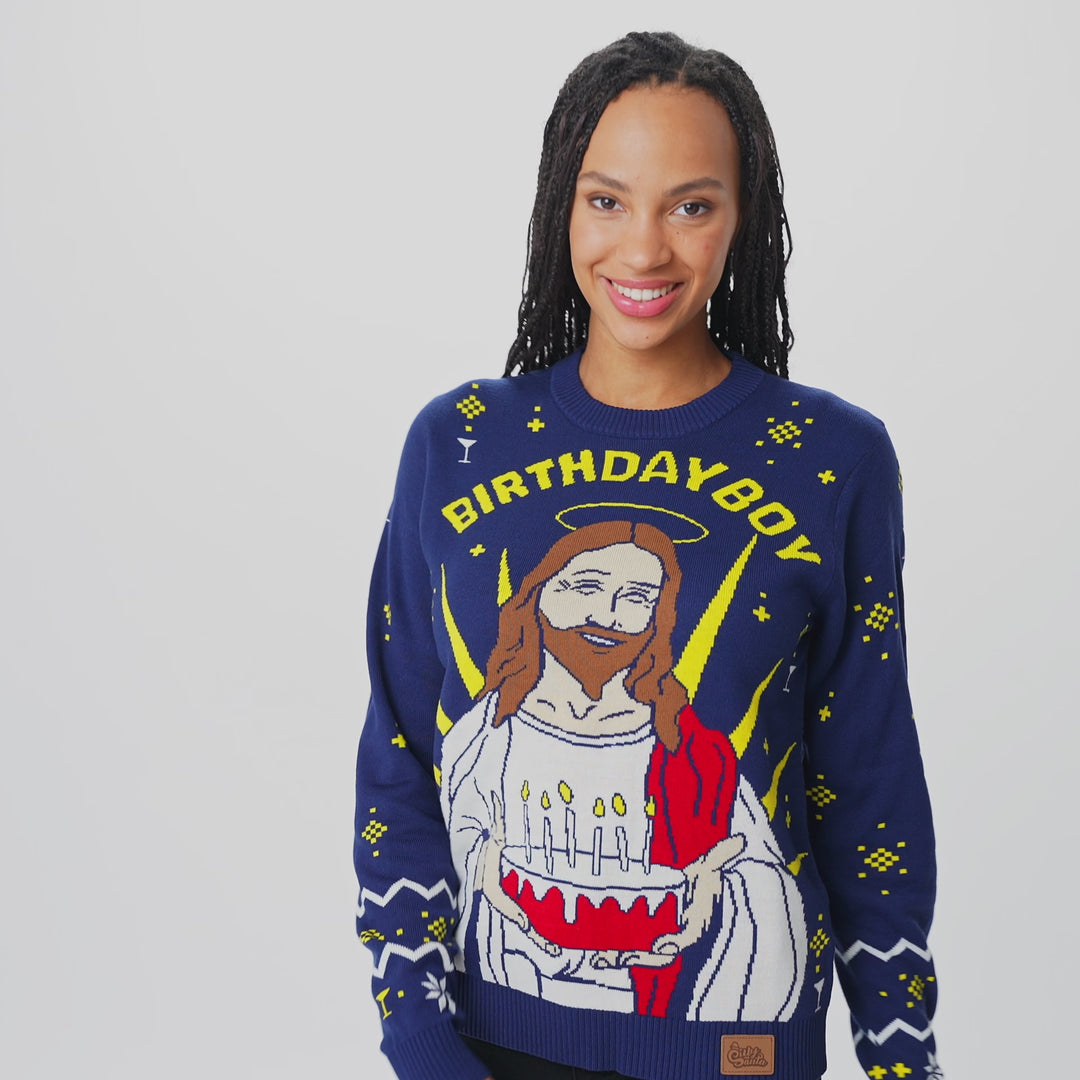 Women's Birthday Boy Christmas Jumper
