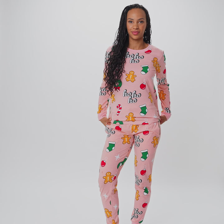womens pink christmas pajamas
