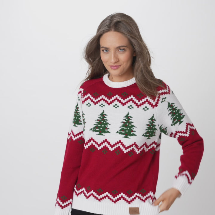 Women's Retro Christmas Tree Jumper