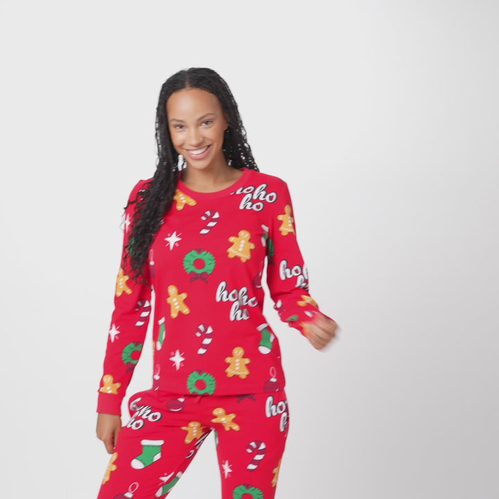 Women's Red Hohoho Christmas Pyjamas